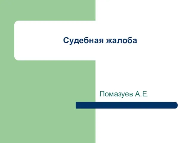 Судебная жалоба Помазуев А.Е.