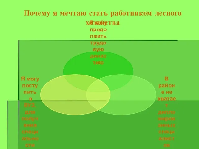 Почему я мечтаю стать работником лесного хозяйства