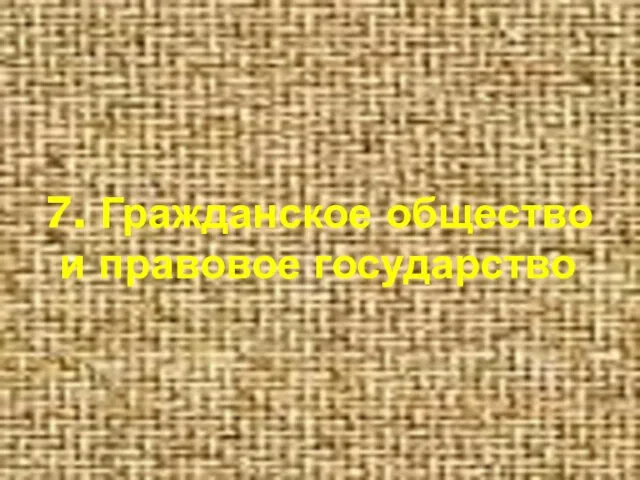 7. Гражданское общество и правовое государство