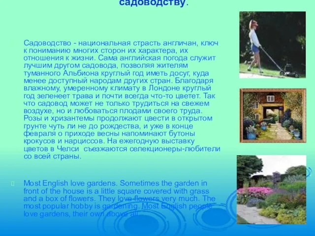 Страсть к садоводству. Садоводство - национальная страсть англичан, ключ к пониманию многих