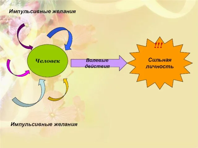 Человек Волевые действия Сильная личность Импульсивные желания !!! Импульсивные желания