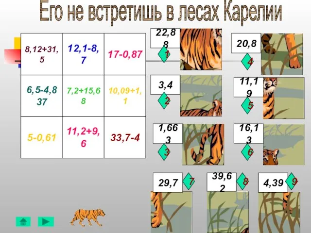 8,12+31,5 12,1-8,7 7,2+15,68 17-0,87 10,09+1,1 6,5-4,837 5-0,61 11,2+9,6 33,7-4 Его не встретишь в лесах Карелии