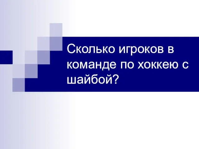 Сколько игроков в команде по хоккею с шайбой?