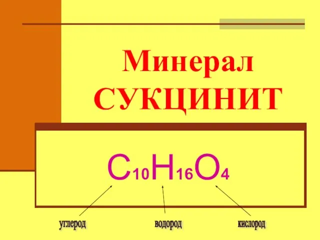 Минерал СУКЦИНИТ С10Н16О4 углерод водород кислород