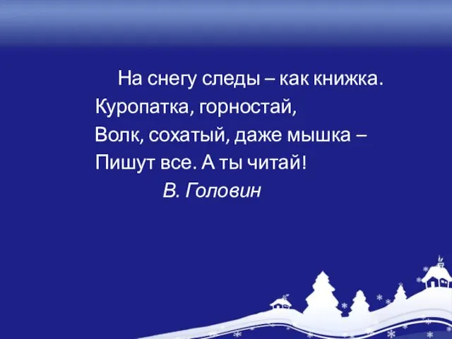 На снегу следы – как книжка. Куропатка, горностай, Волк, сохатый, даже мышка