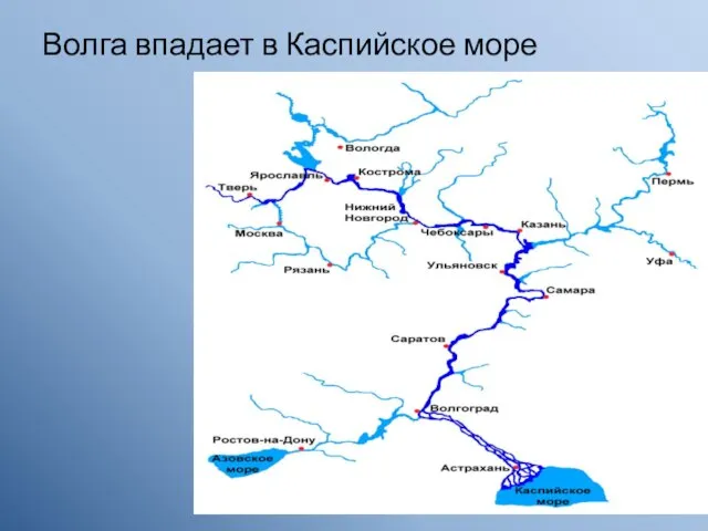 Волга впадает в Каспийское море