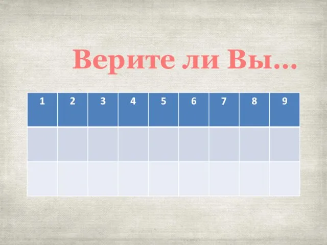 Верите ли Вы…