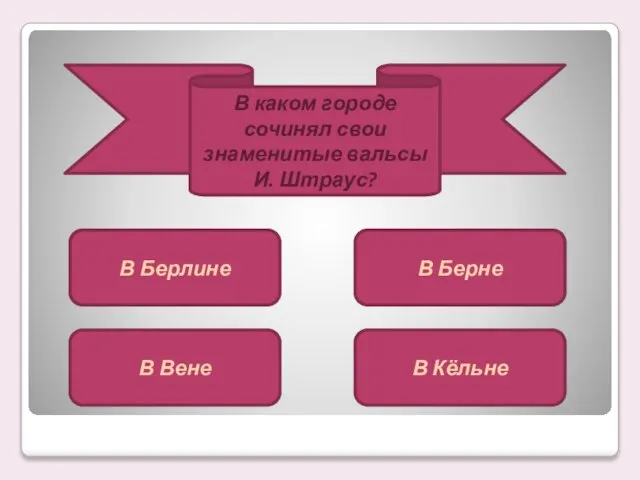 В каком городе сочинял свои знаменитые вальсы И. Штраус? В Берлине В