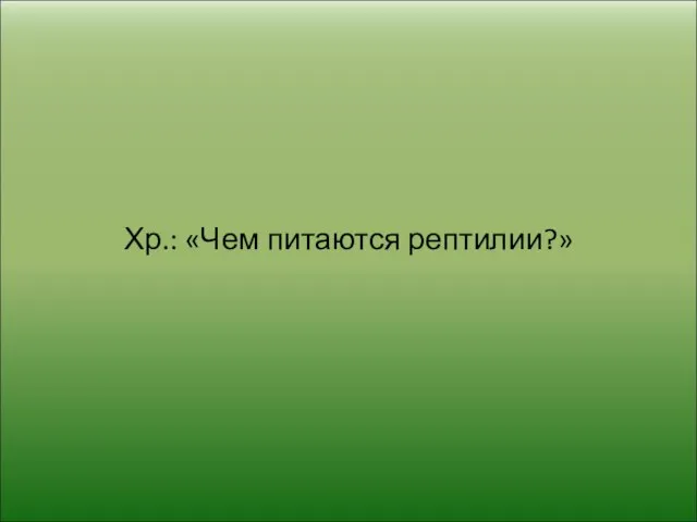 Хр.: «Чем питаются рептилии?»