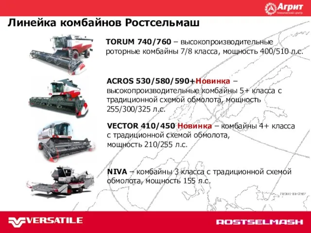 Линейка комбайнов Ростсельмаш TORUM 740/760 – высокопроизводительные роторные комбайны 7/8 класса, мощность