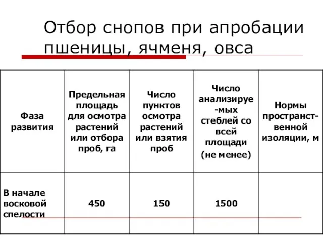 Отбор снопов при апробации пшеницы, ячменя, овса