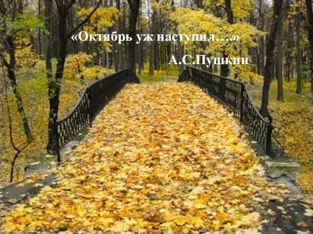 «Октябрь уж наступил….» А.С.Пушкин «Октябрь уж наступил….» А.С.Пушкин