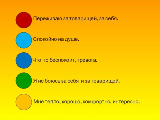 Переживаю за товарищей, за себя. Спокойно на душе. Что-то беспокоит, тревога. Я