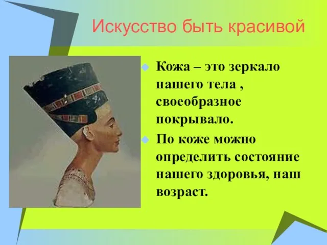 Искусство быть красивой Кожа – это зеркало нашего тела , своеобразное покрывало.