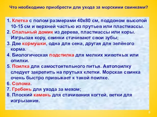 1. Клетка с полом размерами 40х80 см, поддоном высотой 10-15 см и