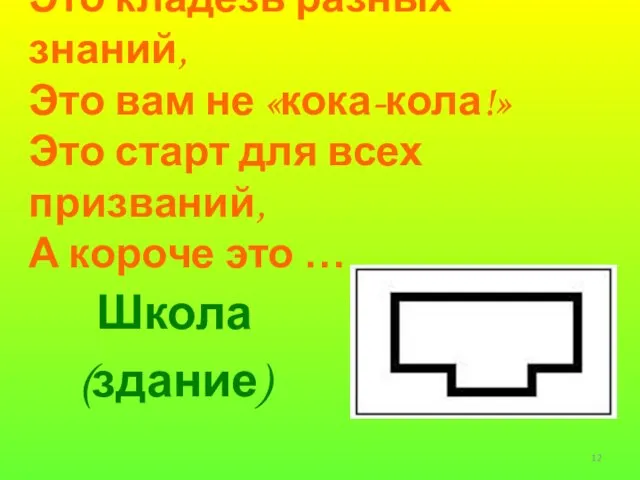 Это кладезь разных знаний, Это вам не «кока-кола!» Это старт для всех