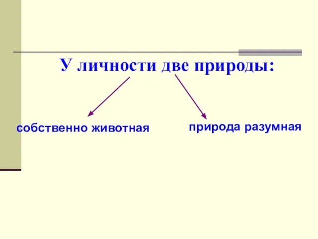 У личности две природы: собственно животная природа разумная