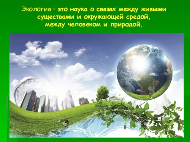 Экология – это наука о связях между живыми существами и окружающей средой, между человеком и природой.