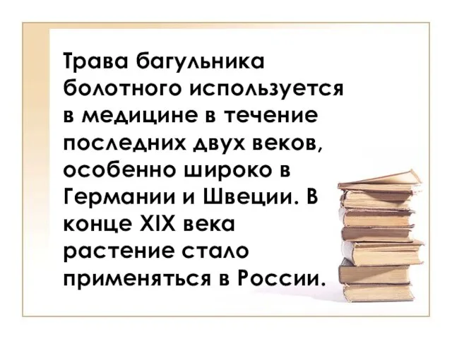 Трава багульника болотного используется в медицине в течение последних двух веков, особенно