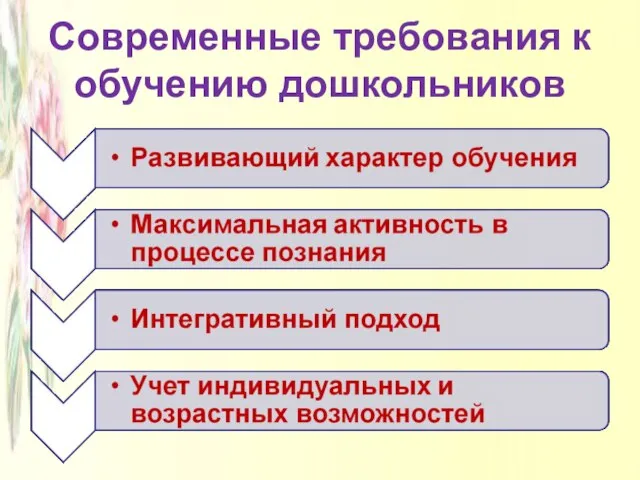 Современные требования к обучению дошкольников