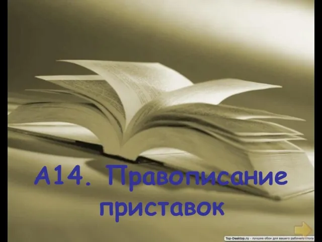 А14. Правописание приставок