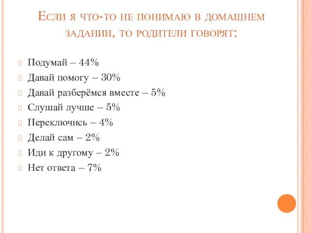 Если я что-то не понимаю в домашнем задании, то родители говорят: Подумай