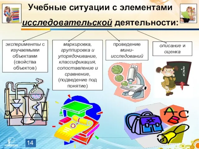 Учебные ситуации с элементами исследовательской деятельности: эксперименты с изучаемыми объектами (свойства объектов)