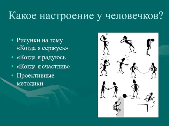 Какое настроение у человечков? Рисунки на тему «Когда я сержусь» «Когда я