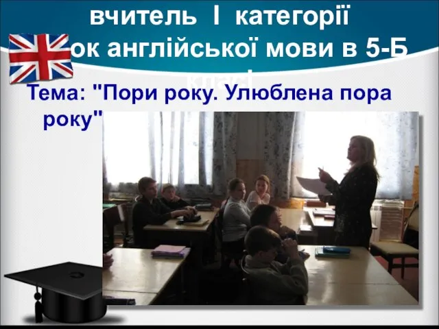 Голуб Лариса Яківна, вчитель І категорії Урок англійської мови в 5-Б класі