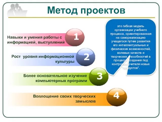 Навыки и умения работы с информацией, выступлений Рост уровня информационной культуры Более