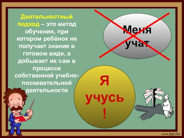 Меня учат Я учусь! Деятельностный подход – это метод обучения, при котором