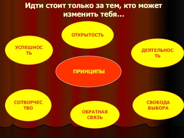 Идти стоит только за тем, кто может изменить тебя… ОБРАТНАЯ СВЯЗЬ ПРИНЦИПЫ