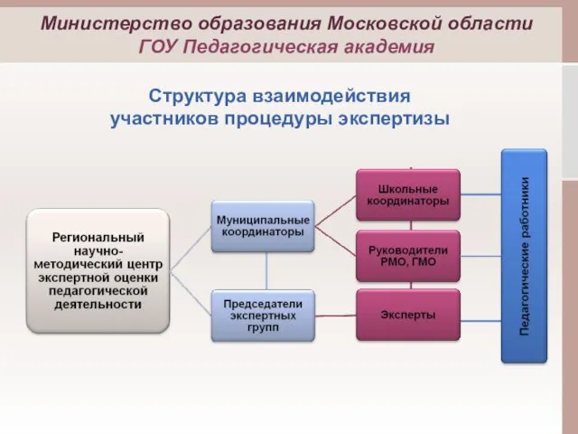 Структура взаимодействия участников процедуры экспертизы