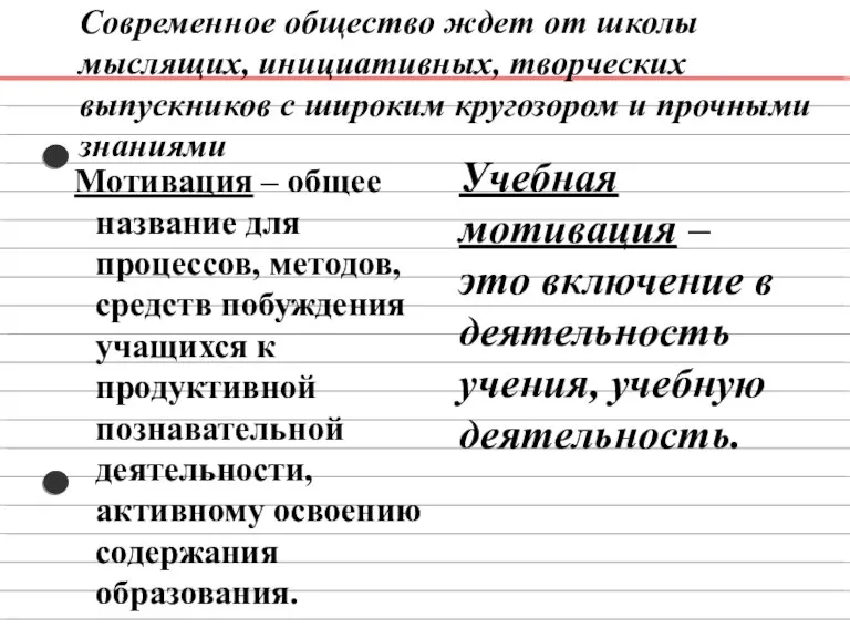 Современное общество ждет от школы мыслящих, инициативных, творческих выпускников с широким кругозором