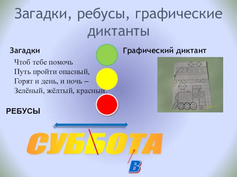 Загадки, ребусы, графические диктанты Загадки Чтоб тебе помочь Путь пройти опасный, Горят