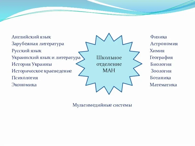 Английский язык Физика Зарубежная литература Астрономия Русский язык Химия Украинский язык и