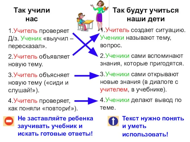 Так учили нас Так будут учиться наши дети Не заставляйте ребенка заучивать