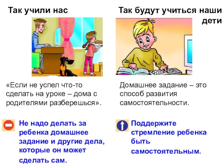 Так учили нас Так будут учиться наши дети Не надо делать за