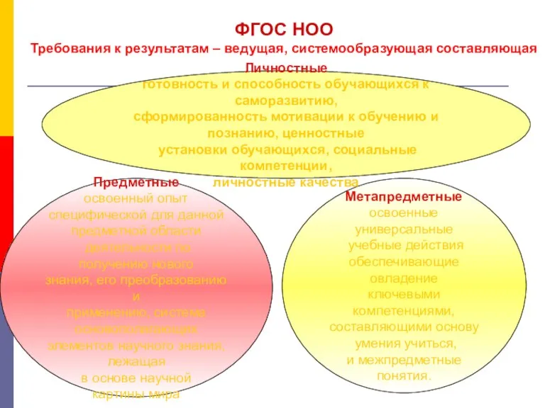 Предметные освоенный опыт специфической для данной предметной области деятельности по получению нового