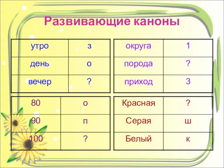 Развивающие каноны