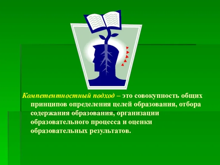 Компетентностный подход – это совокупность общих принципов определения целей образования, отбора содержания