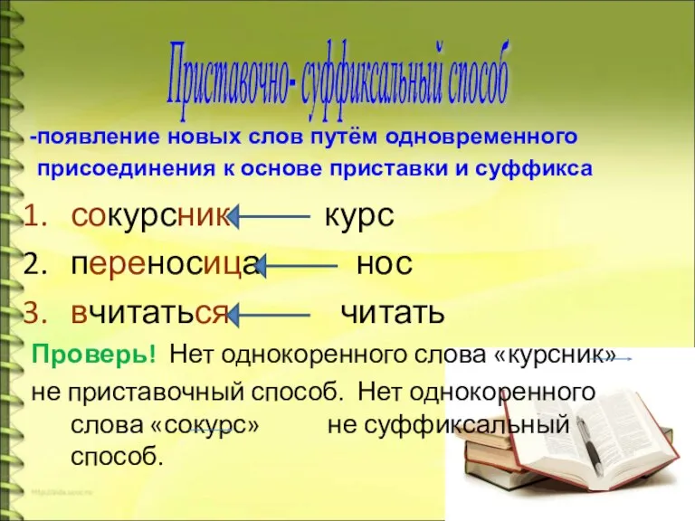 сокурсник курс переносица нос вчитаться читать Проверь! Нет однокоренного слова «курсник» не