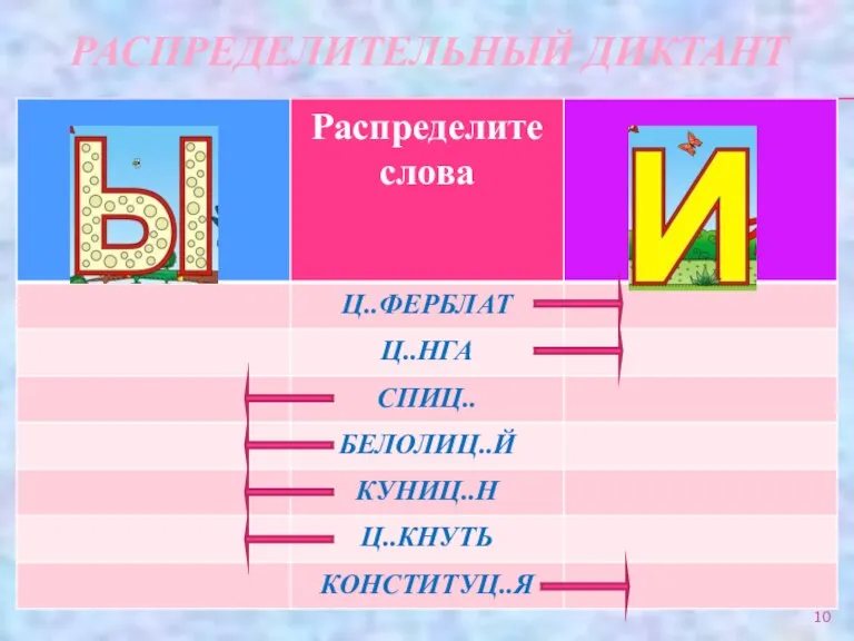 РАСПРЕДЕЛИТЕЛЬНЫЙ ДИКТАНТ