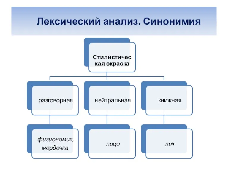 Лексический анализ. Синонимия