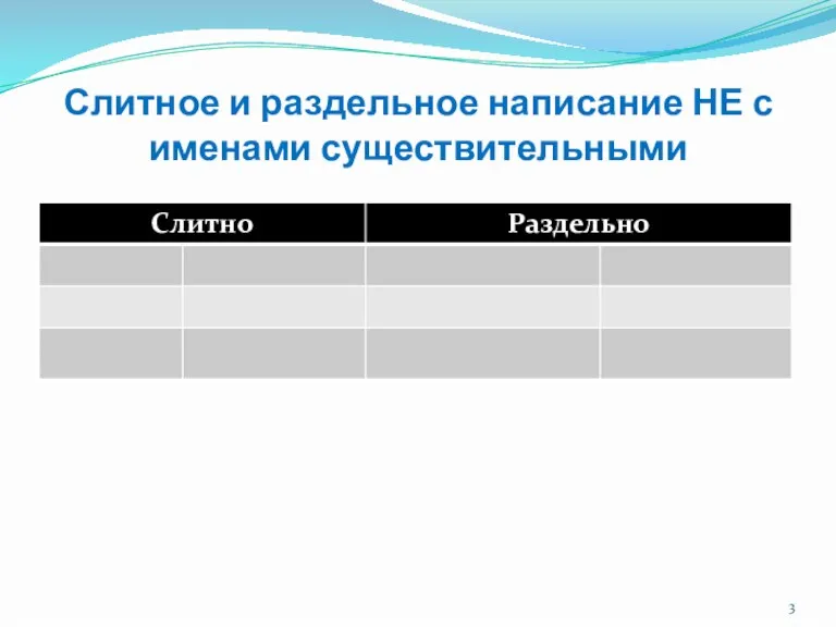 Слитное и раздельное написание НЕ с именами существительными