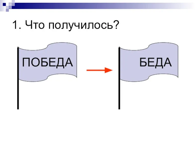 1. Что получилось? ПОБЕДА БЕДА