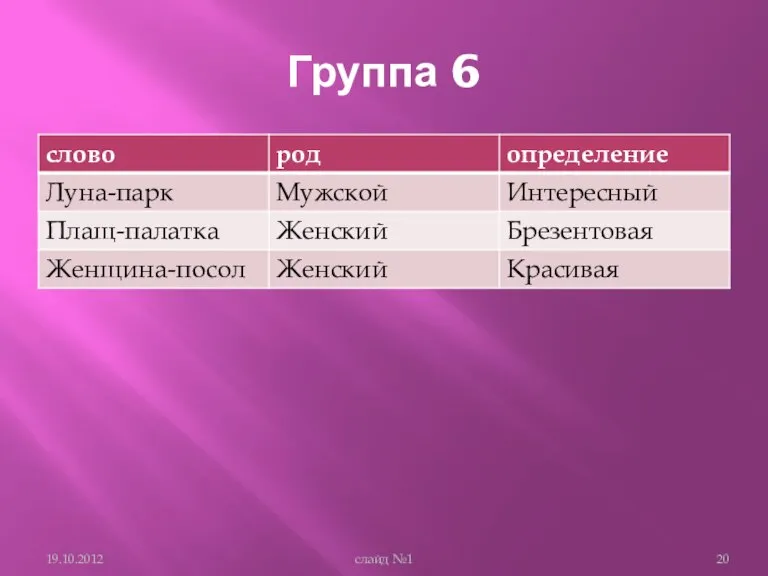 Группа 6 слайд №1