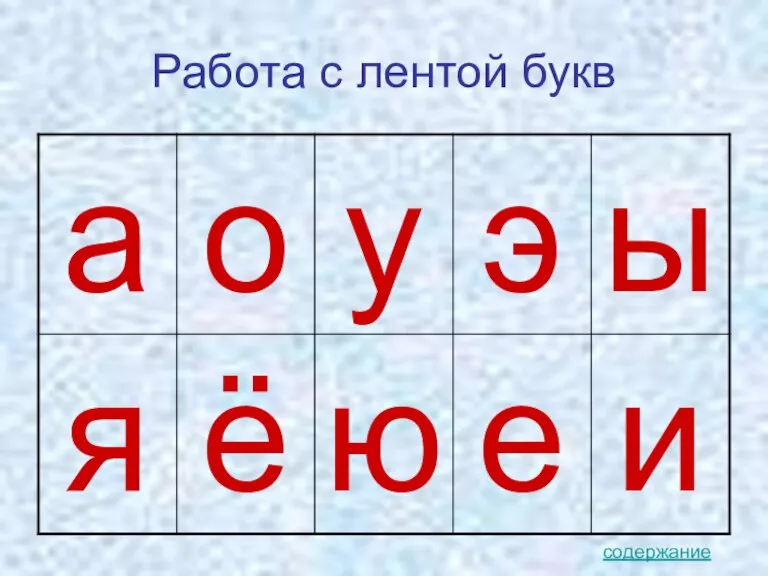 Работа с лентой букв содержание