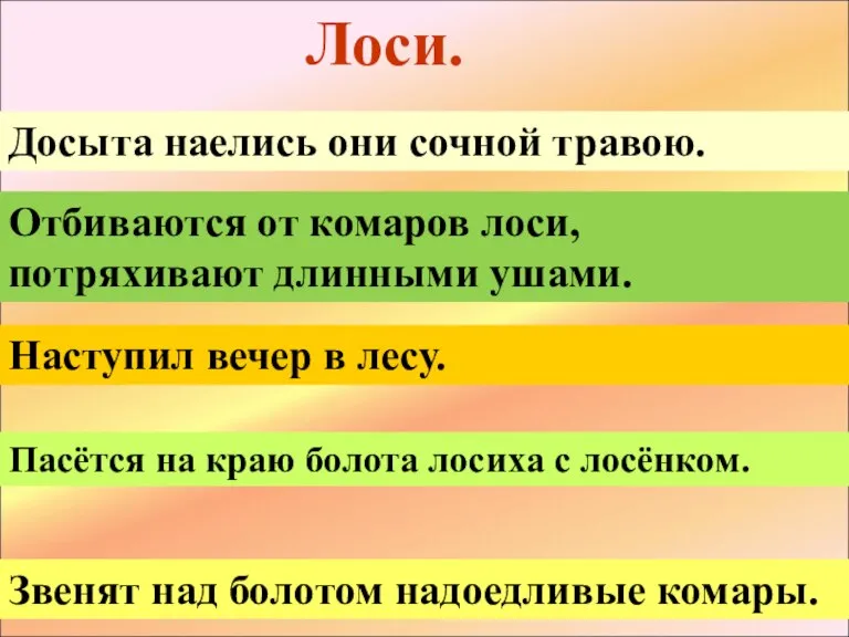 Наступил вечер в лесу. Отбиваются от комаров лоси, потряхивают длинными ушами. Пасётся