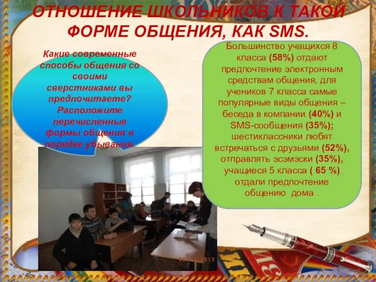 ОТНОШЕНИЕ ШКОЛЬНИКОВ К ТАКОЙ ФОРМЕ ОБЩЕНИЯ, КАК SMS. Какие современные способы общения